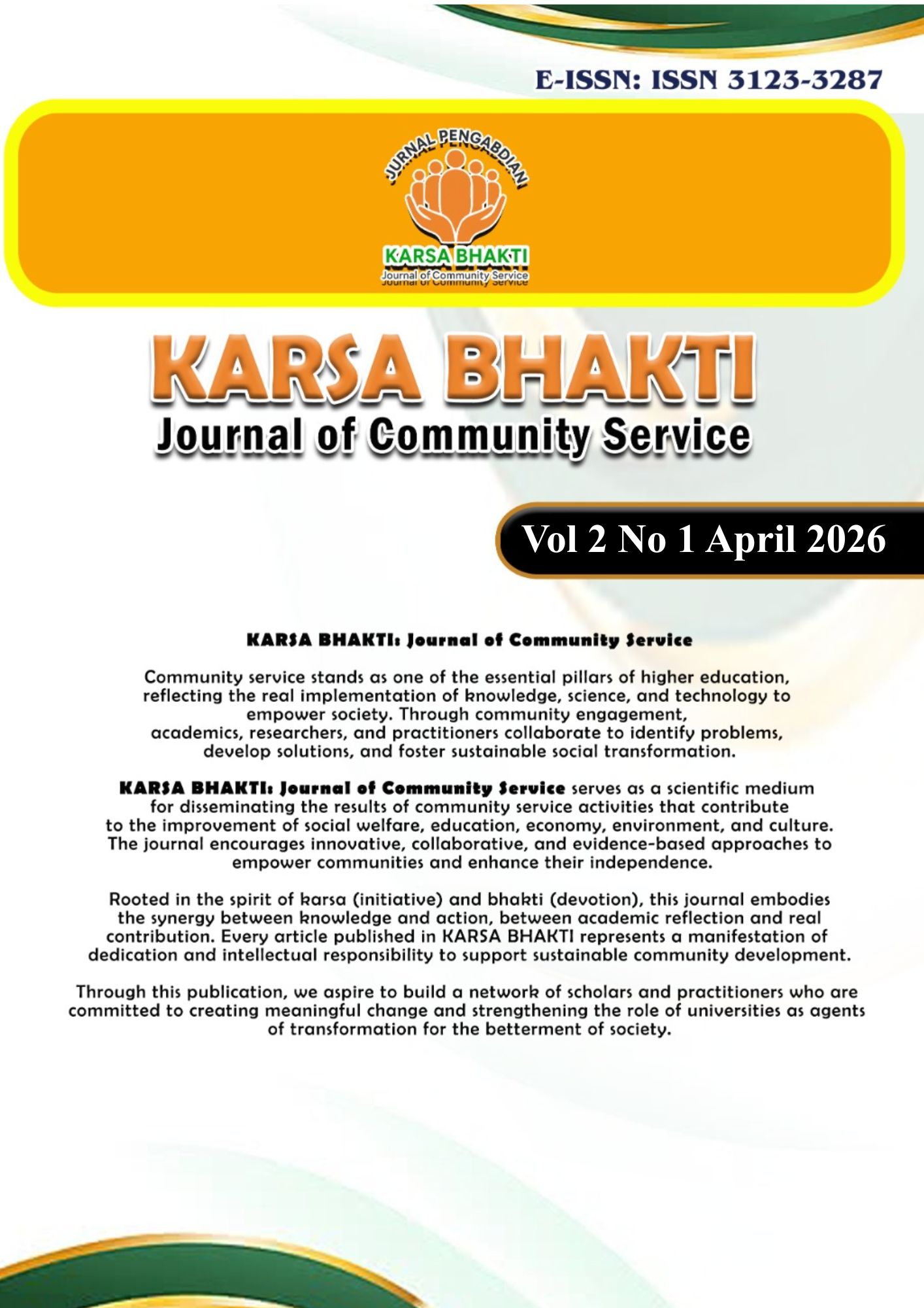 					View Vol. 2 No. 1 (2026): Karsa Bhakti : Journal of Community Service
				